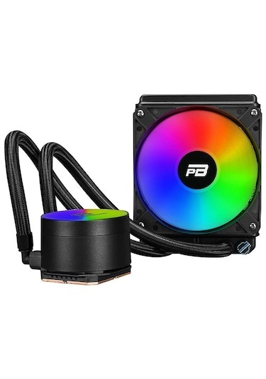 POWERBOOST NOBLE 120 RAINBOW FANLI 120MM (LGA1700-AM4-AM5) UYUMLU SIVI SOGUTMA SISTEMI (SIYAH)